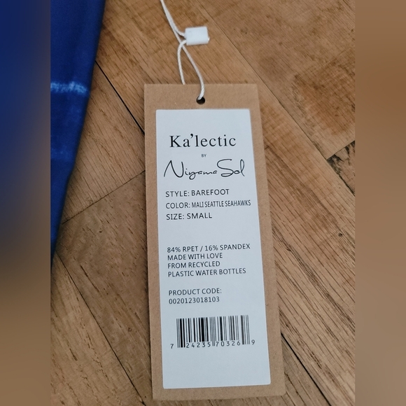 Niyama Sol, Ka'lectic, Blue and Green, Barefoot length Yoga Leggings - Picture 5 of 5